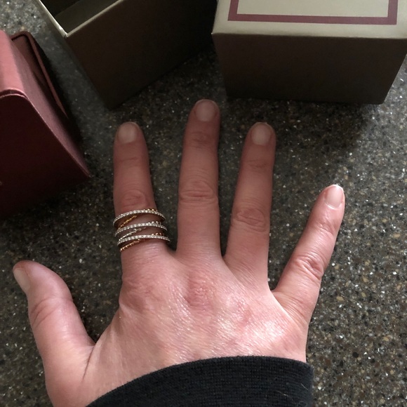 Sidney Thomas for Kay 14K Cross Over Diamond Ring - Picture 6 of 8